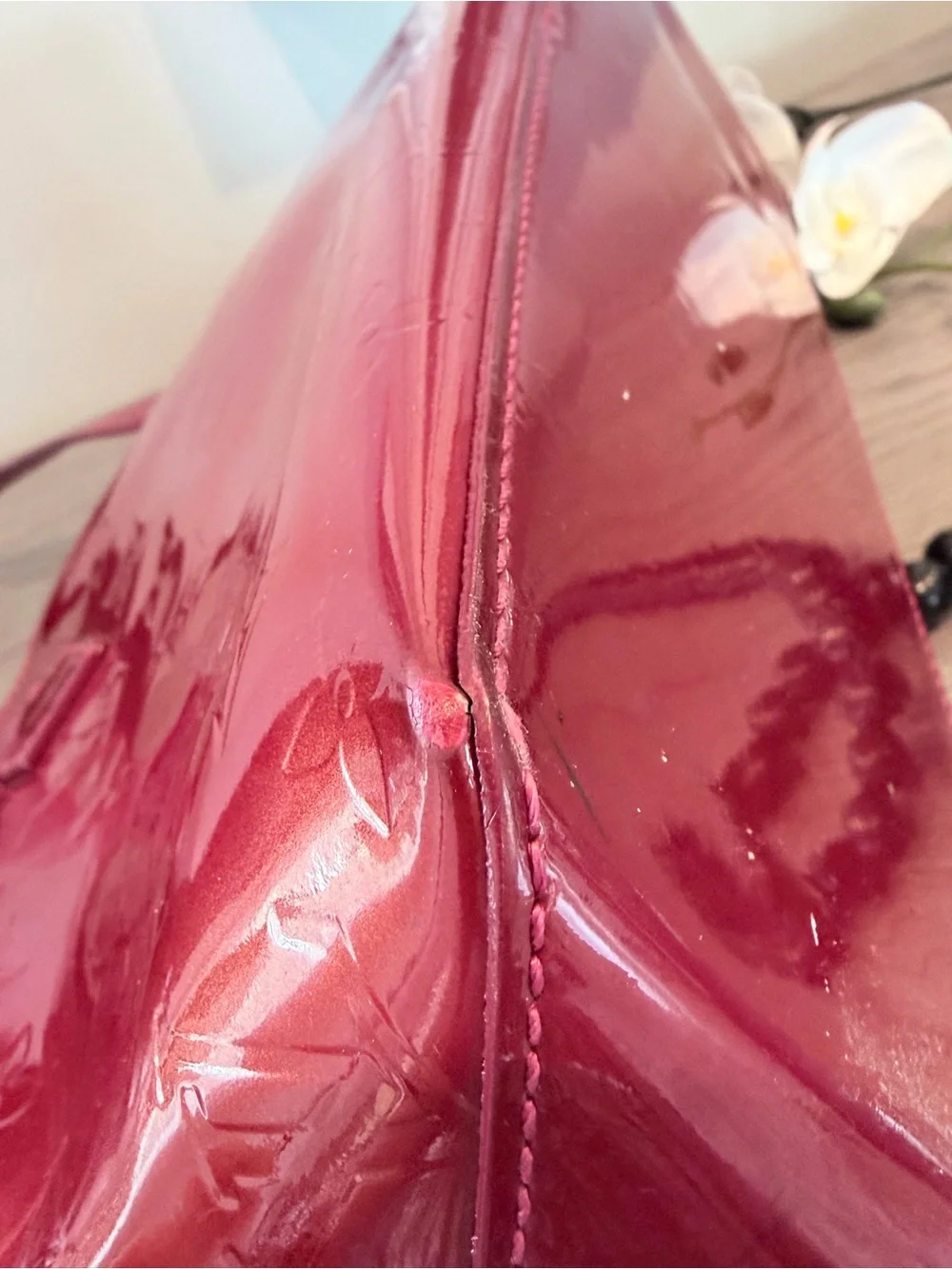 Louis Vuitton Red Vernis Patent Monogram Tote